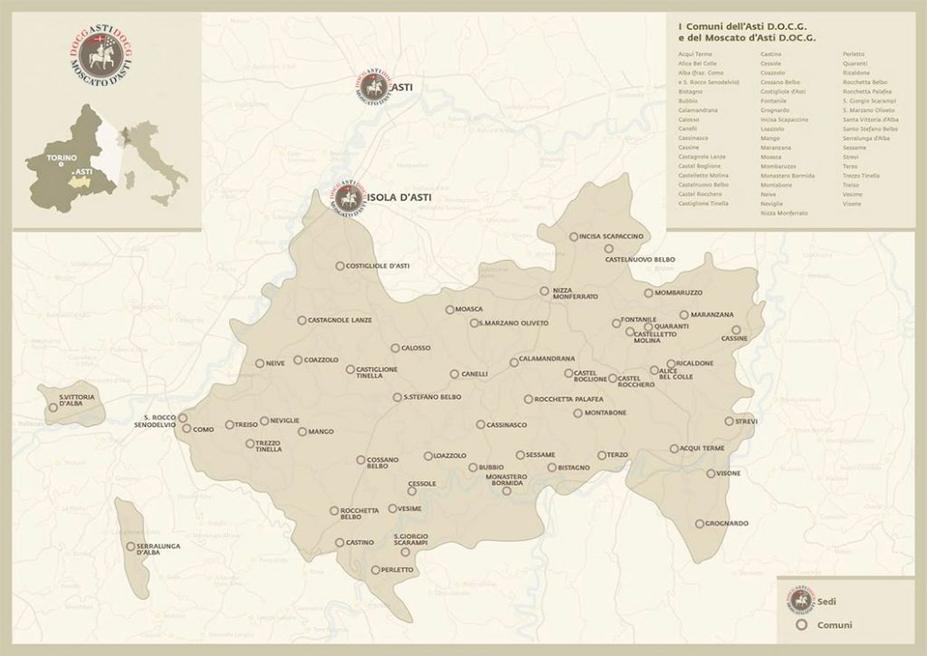 Mappa dell’Asti Docg